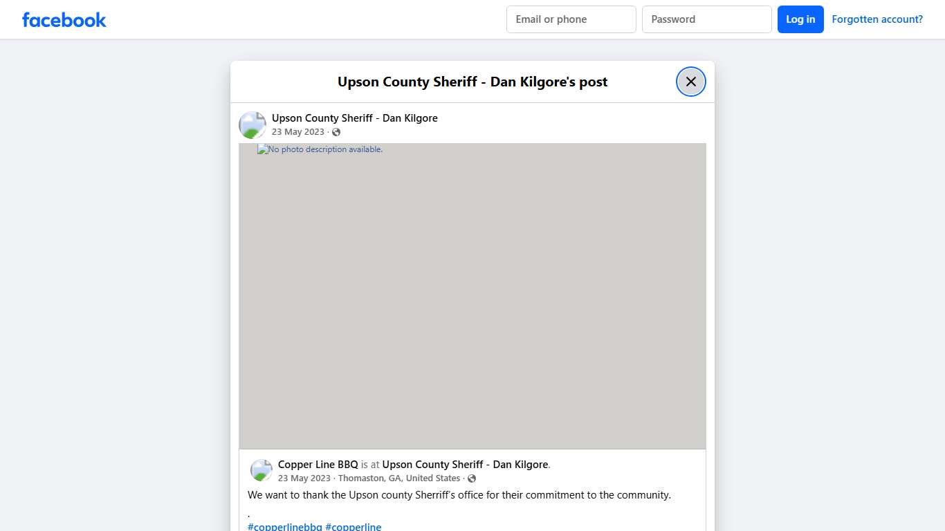 Upson County Sheriff - Dan Kilgore Facebook